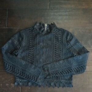 Elegant Black Lace Women's Sweater